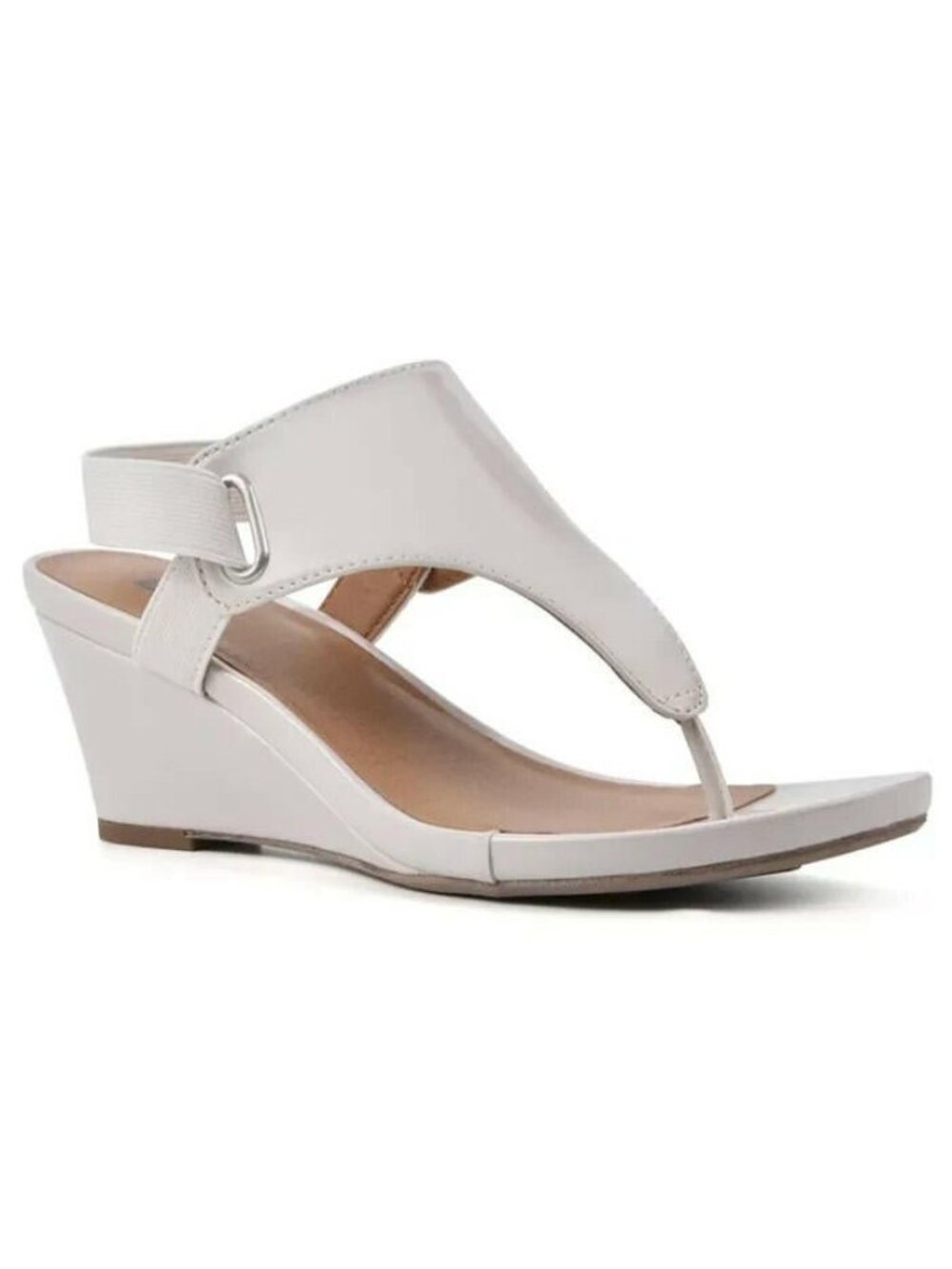 White Mountain Womens All Dres Wedge Sandals White Size 9.5 MSRP $79